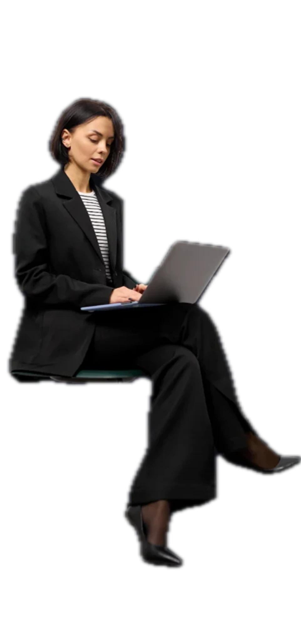 Professional woman working on laptop